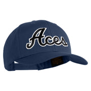 Aces Black Patched Retro Cotton Blend Snapback Cap - Navy OSFM