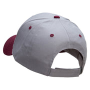 Dachshund Dog Pet Patched Two Tone Cotton Twill Low Profile Strap Cap - Maroon-Grey OSFM