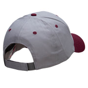 Dachshund Dog Pet Patched Two Tone Cotton Twill Low Profile Strap Cap - Maroon-Grey OSFM