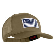 USSF USA White Flag Patched Solid Cotton Twill Mesh Prostyle Cap - Khaki OSFM
