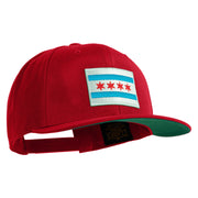 Chicago Flag Patched Wool Blend Prostyle Snapback Cap - Red OSFM