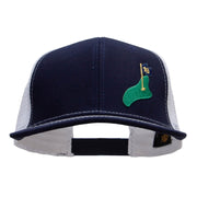 18th Hole on Green Patched Premium Mesh Cap