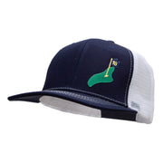 18th Hole on Green Patched Premium Mesh Cap