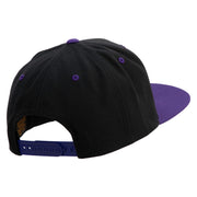 Greek Alphabet RHO Patched Classic Snapback Woold Blend 2 Tone Cap - Black-Purple OSFM