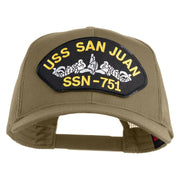 USS San Juan Submarine SSN 751 Patched Solid Cotton Twill Mesh Prostyle Cap - Khaki OSFM