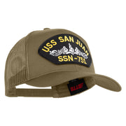 USS San Juan Submarine SSN 751 Patched Solid Cotton Twill Mesh Prostyle Cap - Khaki OSFM