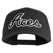 Aces Black Patched Retro Cotton Blend Snapback Cap - Black OSFM