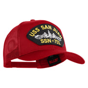 USS San Juan Submarine SSN 751 Patched Solid Cotton Twill Mesh Prostyle Cap - Red OSFM