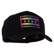 Chigago Flag Variation Heat Transfer Solid Cotton Twill 5 Panel Prostyle Snap Cap