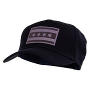 Chigago Flag Variation Heat Transfer Solid Cotton Twill 5 Panel Prostyle Snap Cap