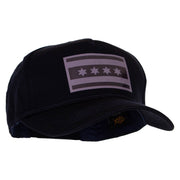 Chigago Flag Variation Heat Transfer Solid Cotton Twill 5 Panel Prostyle Snap Cap