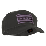 Chigago Flag Variation Heat Transfer Solid Cotton Twill 5 Panel Prostyle Snap Cap