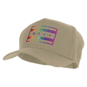 Chigago Flag Variation Heat Transfer Solid Cotton Twill 5 Panel Prostyle Snap Cap