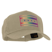 Chigago Flag Variation Heat Transfer Solid Cotton Twill 5 Panel Prostyle Snap Cap