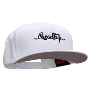 Roadtrip Embroidered Superior Cotton Twill Flat Bill Snapback Prostyle Cap - White OSFM