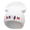 Dream Rocket Embroidered 12 Inch Long Knitted Beanie - White OSFM