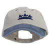 Wise Men Embroidered Pigment Dyed Wash Cap - Beige-Navy OSFM