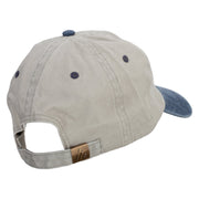 Wise Men Embroidered Pigment Dyed Wash Cap - Beige-Navy OSFM