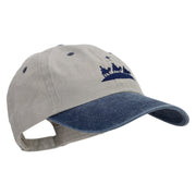 Wise Men Embroidered Pigment Dyed Wash Cap - Beige-Navy OSFM