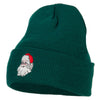 Santa Claus Head Embroidered Long Knitted Beanie