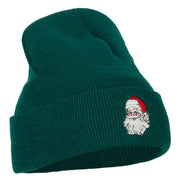 Santa Claus Head Embroidered Long Knitted Beanie