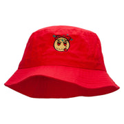 Stoned Emoji Embroidered Bucket Hat