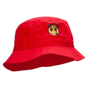 Stoned Emoji Embroidered Bucket Hat