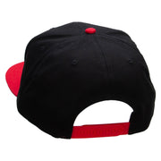 Rasta Alien Embroidered Two Tone Superior Cotton Twill Flat Bill Snapback Cap - Red-Black OSFM