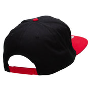 Rasta Alien Embroidered Two Tone Superior Cotton Twill Flat Bill Snapback Cap - Red-Black OSFM