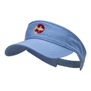 Animal Circular Logo Embroidered Cotton Twill Washed Visor