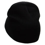 You and Me Embroidered 8 Inch Short Beanie - Black OSFM