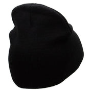 You and Me Embroidered 8 Inch Short Beanie - Black OSFM