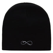 You and Me Embroidered 8 Inch Short Beanie - Black OSFM