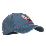 California State Flag Map Embroidered Washed Cap