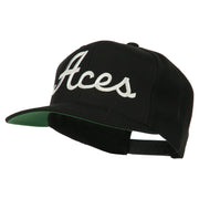 Aces Embroidered Flat Bill Cap