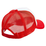 Firetruck Embroidered Summer Foam Mesh Trucker Cap - Red-White OSFM