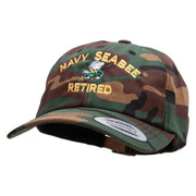 Officially Licensed US Navy Seabee Retired Unstructured Low Profile 6 panel Cotton Cap - Green-Camo OSFM