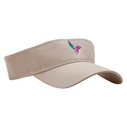 Mardi Feathers Embroidered Cotton Twill Sun Visor - Khaki OSFM