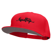 Roadtrip Embroidered Superior Cotton Twill Flat Bill Snapback Prostyle Cap - Red OSFM