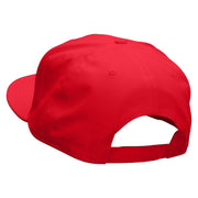 Roadtrip Embroidered Superior Cotton Twill Flat Bill Snapback Prostyle Cap - Red OSFM