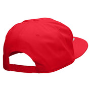 Roadtrip Embroidered Superior Cotton Twill Flat Bill Snapback Prostyle Cap - Red OSFM