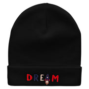 Dream Rocket Embroidered 12 Inch Long Knitted Beanie - Black OSFM