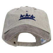 Wise Men Embroidered Pigment Dyed Wash Cap - Beige-Brown OSFM