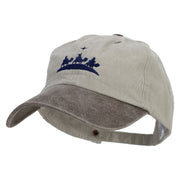 Wise Men Embroidered Pigment Dyed Wash Cap - Beige-Brown OSFM