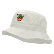 Stoned Emoji Embroidered Bucket Hat