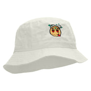 Stoned Emoji Embroidered Bucket Hat