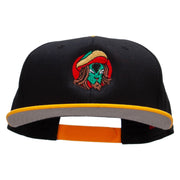 Rasta Alien Embroidered Two Tone Superior Cotton Twill Flat Bill Snapback Cap