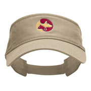 Animal Circular Logo Embroidered Cotton Twill Washed Visor