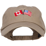 Canada US Flags Embroidered Unconstructed Cap