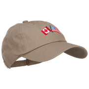 Canada US Flags Embroidered Unconstructed Cap